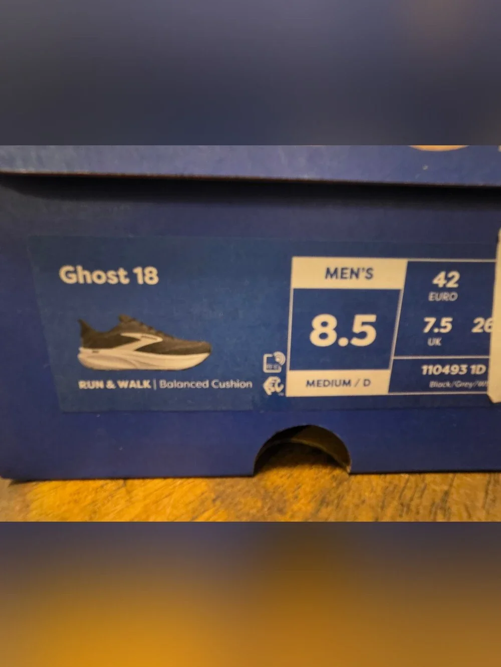 Brooks Men's Ghost Running Shoe - Black/White